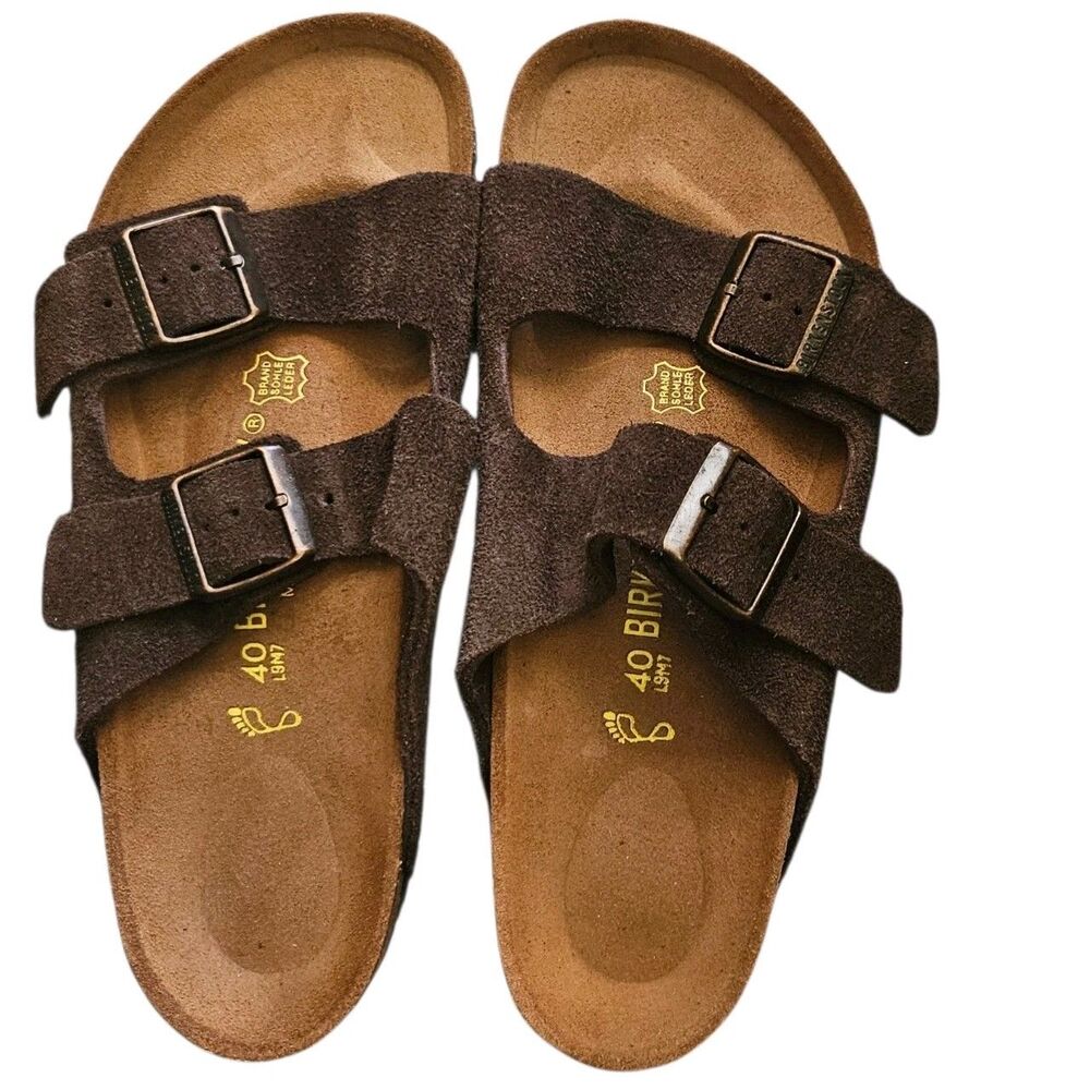 Birkenstock Brown Suede Arizona Double Strap Sandals